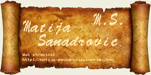 Matija Sanadrović vizit kartica